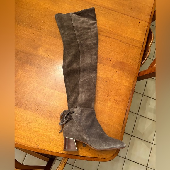 Tory Burch - Tan Suede Over-The-Knee Ankle-Tie Boot (Gigi) - Picture 7 of 12